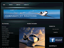 Tablet Screenshot of corporatejetsolutions.com